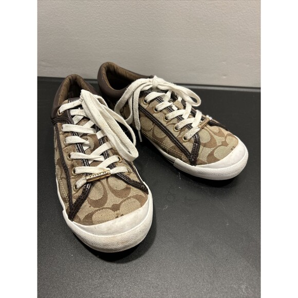 WOMENS COACH SIGNATURE FRANCESCA LACE UP TENNIS ATHLETIC FASHION SHOE 8.5B A5209 - Picture 1 of 11